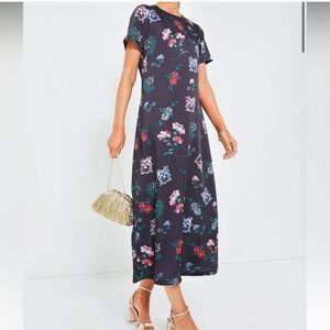 Tuckernuck HYACINTH HOUSE Black Floral Silky Riley Maxi Dress XL